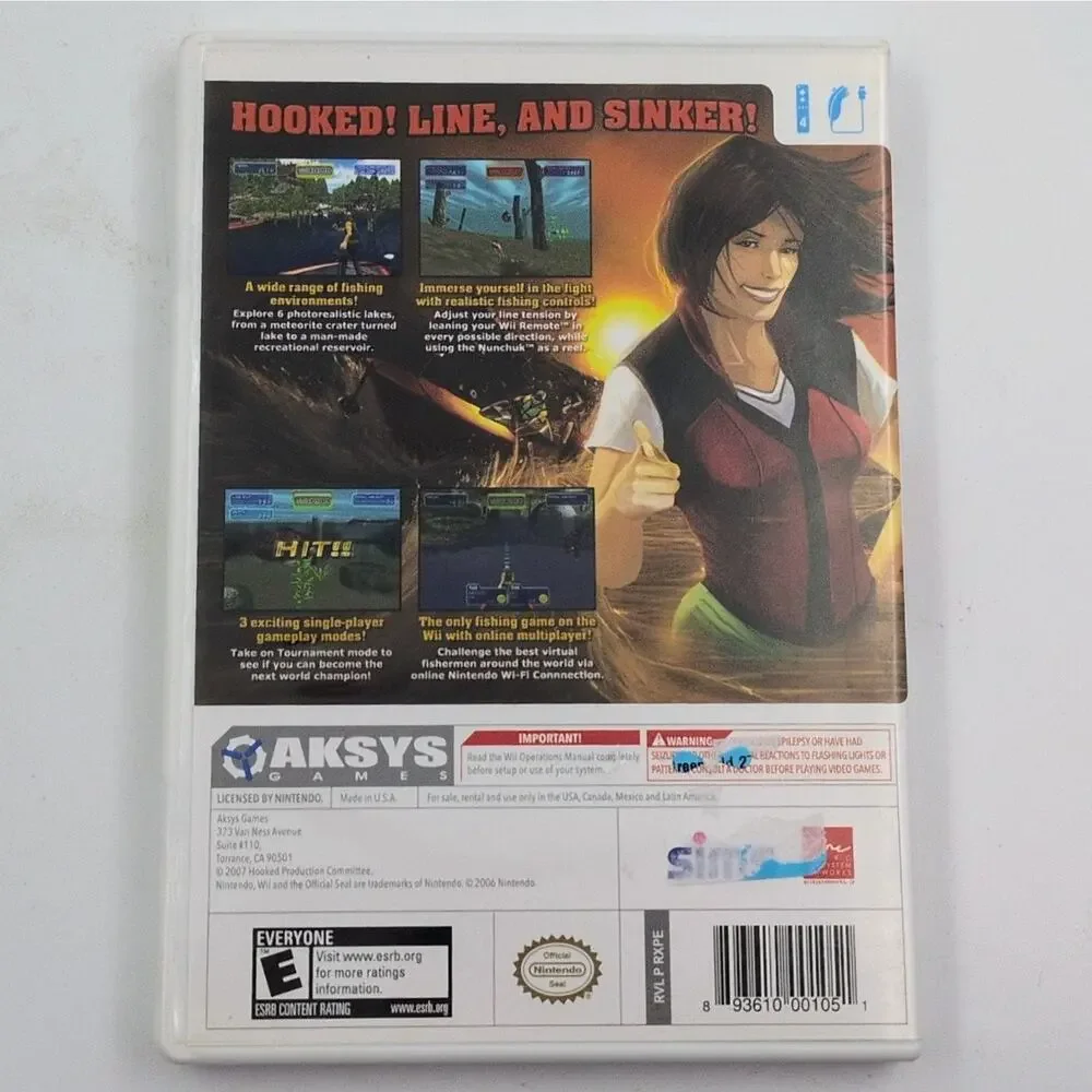 Hooked! Real Motion Fishing Nintendo Nintendo Wii Video Game Wi-Fi Multiplayer